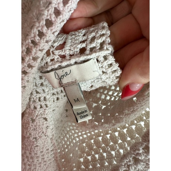 Y2K VIBES! Joie Crochet Cropped Off White Top M (minor flaw) - Picture 3 of 5